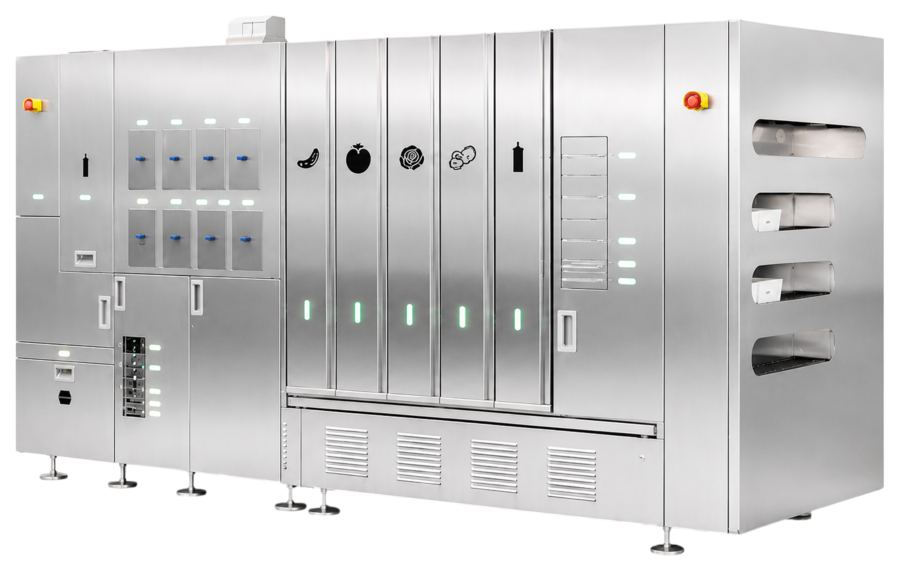 The FABAL 350 line, the same modules in a shorter frame for a city-centre kitchen